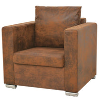 Thumbnail for Sessel Braun Wildleder-Optik