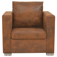 Thumbnail for Sessel Braun Wildleder-Optik