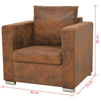 Thumbnail for Sessel Braun Wildleder-Optik