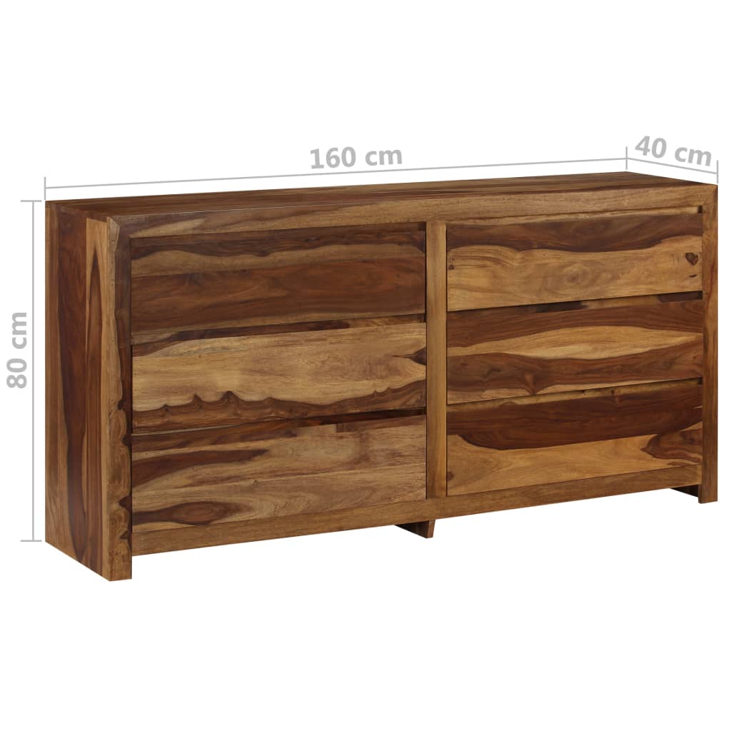 Schubladenschrank Massivholz Palisander 160×40×80 cm