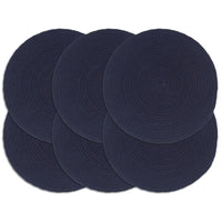 Thumbnail for Tischsets 6 Stk. Marineblau 38 cm Rund Baumwolle