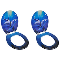 Thumbnail for Toilettensitze mit Deckel 2 Stk. MDF Delphin