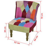 Thumbnail for Französische Stühle 2 Stk. Patchwork-Design Stoff