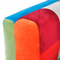 Thumbnail for Würfel-Sessel mit Verchromten Beinen Patchwork-Design Stoff