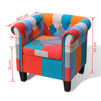 Thumbnail for Sessel mit Patchwork-Design Stoff