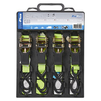 Thumbnail for ProPlus 4er-Set Spanngurte mit Ratsche + 2 Haken 5 m 320205