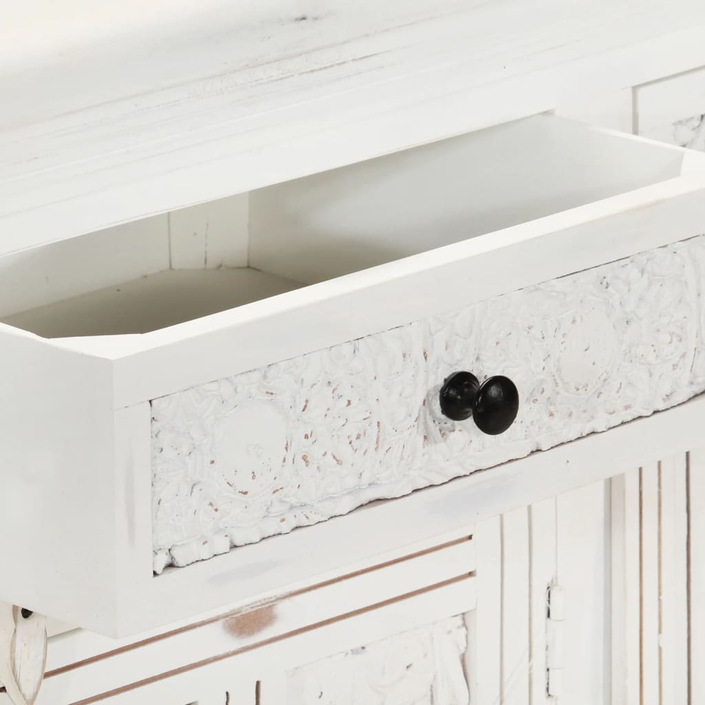 Sideboard Weiß 140x40x74 cm Massivholz Mango