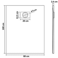 Thumbnail for Duschwanne SMC Schwarz 100×80 cm