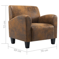 Thumbnail for Sessel Braun Wildleder-Optik