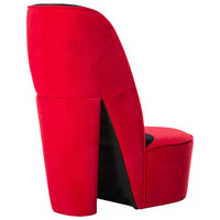Thumbnail for Stuhl in Stöckelschuh-Form Rot Samt