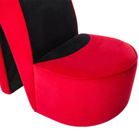 Thumbnail for Stuhl in Stöckelschuh-Form Rot Samt