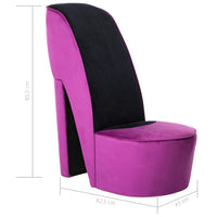 Thumbnail for Stuhl in Stöckelschuh-Form Lila Samt