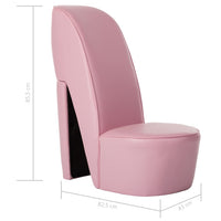 Thumbnail for Stuhl in Stöckelschuh-Form Rosa Kunstleder