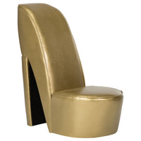 Thumbnail for Stuhl in Stöckelschuh-Form Golden Kunstleder