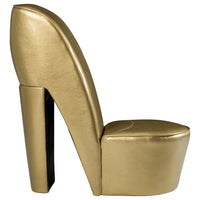 Thumbnail for Stuhl in Stöckelschuh-Form Golden Kunstleder