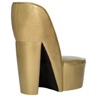 Thumbnail for Stuhl in Stöckelschuh-Form Golden Kunstleder
