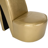Thumbnail for Stuhl in Stöckelschuh-Form Golden Kunstleder
