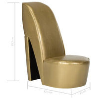 Thumbnail for Stuhl in Stöckelschuh-Form Golden Kunstleder