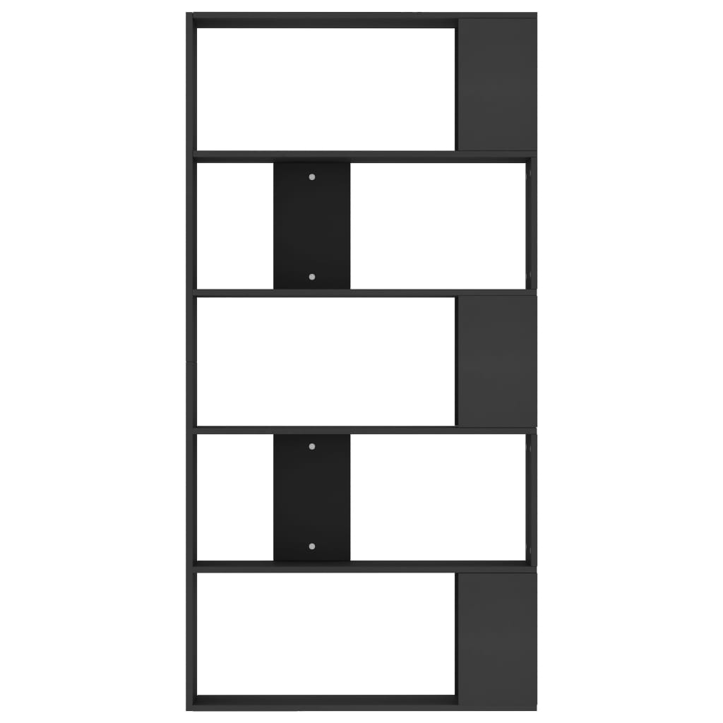 Bücherregal/Raumteiler Schwarz 80x24x159 cm Holzwerkstoff