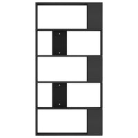Thumbnail for Bücherregal/Raumteiler Schwarz 80x24x159 cm Holzwerkstoff