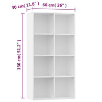 Thumbnail for Bücherregal/Sideboard Weiß 66×30×130 cm Holzwerkstoff