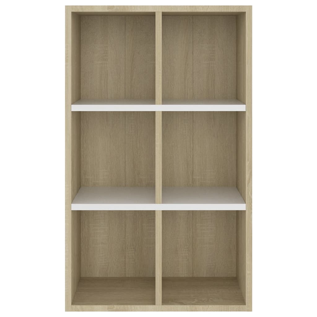 Bücherregal/Sideboard Weiß und Sonoma-Eiche 66x30x98 cm
