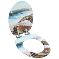 Thumbnail for Toilettensitze 2 Stk. mit Soft-Close-Deckel MDF Muschel-Design