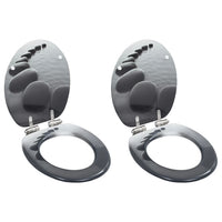 Thumbnail for Toilettensitze 2 Stk. mit Soft-Close-Deckel MDF Stein-Design