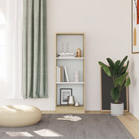 Thumbnail for Bücherregal 3 Fächer Weiß und Sonoma 40x24x109 cm Holzwerkstoff