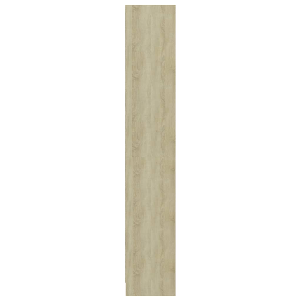 Bücherregal 4 Fächer Weiß Sonoma-Eiche 40x24x142 Holzwerkstoff