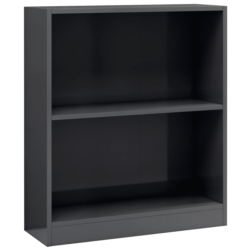 Bücherregal Hochglanz-Grau 60x24x76 cm Holzwerkstoff