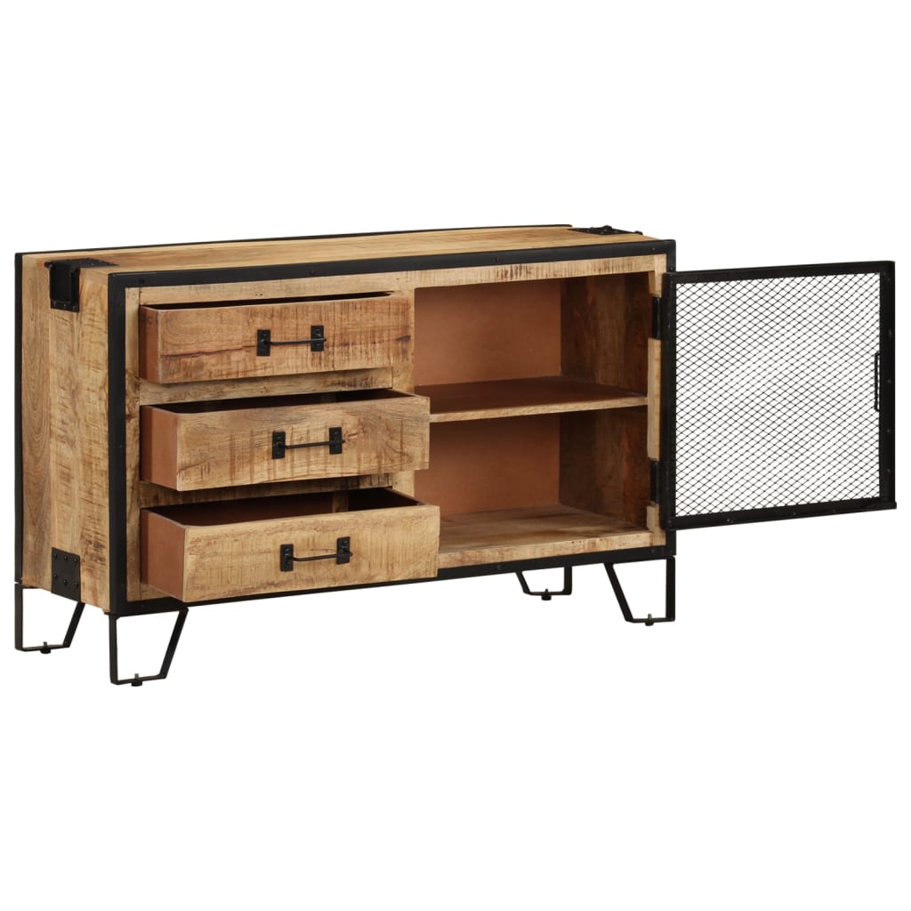 Sideboard 100×31×60 cm Raues Mango-Massivholz