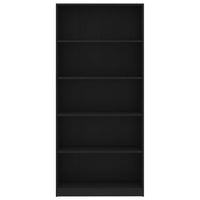 Thumbnail for Bücherregal 5 Fächer Schwarz 80x24x175 cm Holzwerkstoff