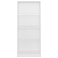 Thumbnail for Bücherregal 4 Fächer Hochglanz-Weiß 60x24x142 cm Holzwerkstoff