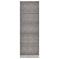 Thumbnail for Bücherregal 5 Fächer Betongrau 60x24x175 cm Holzwerkstoff
