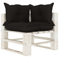 Thumbnail for Garten-Paletten-Ecksofa mit Kissen in Schwarz Holz