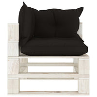 Thumbnail for Garten-Paletten-Ecksofa mit Kissen in Schwarz Holz