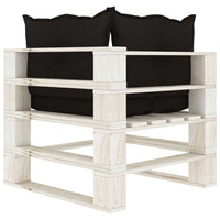 Thumbnail for Garten-Paletten-Ecksofa mit Kissen in Schwarz Holz
