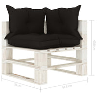 Thumbnail for Garten-Paletten-Ecksofa mit Kissen in Schwarz Holz