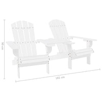 Thumbnail for Adirondack-Gartenstühle mit Tisch Massivholz Tanne Weiß