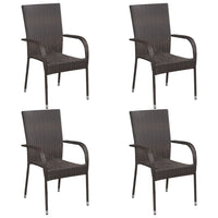 Thumbnail for Stapelbare Gartenstühle 4 Stk. Poly Rattan Braun