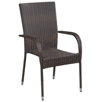 Thumbnail for Stapelbare Gartenstühle 4 Stk. Poly Rattan Braun