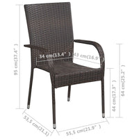 Thumbnail for Stapelbare Gartenstühle 4 Stk. Poly Rattan Braun