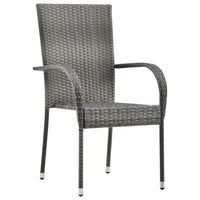 Thumbnail for Gartenstühle Stapelbar 4 Stk. Grau Poly Rattan