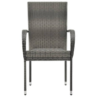 Thumbnail for Gartenstühle Stapelbar 4 Stk. Grau Poly Rattan