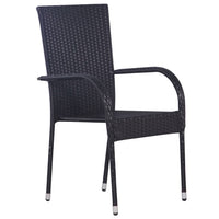 Thumbnail for Stapelbare Gartenstühle 6 Stk. Poly Rattan Schwarz
