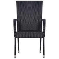 Thumbnail for Stapelbare Gartenstühle 6 Stk. Poly Rattan Schwarz