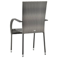Thumbnail for Gartenstühle Stapelbar 6 Stk. Grau Poly Rattan