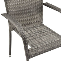 Thumbnail for Gartenstühle Stapelbar 6 Stk. Grau Poly Rattan