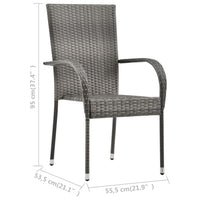Thumbnail for Gartenstühle Stapelbar 6 Stk. Grau Poly Rattan